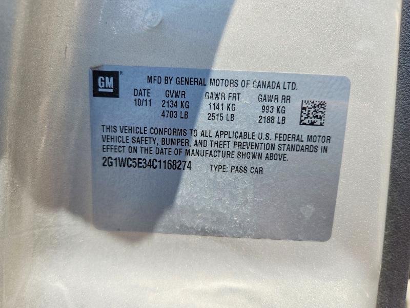 50968006 :رقم المزاد ، 2G1WC5E34C1168274 vin ، 2012 Chevrolet Impala مزاد بيع