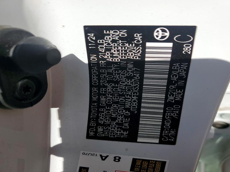 48838966 :رقم المزاد ، JTDBCMFEXS3076417 vin ، 2025 Toyota Corolla Hybrid مزاد بيع