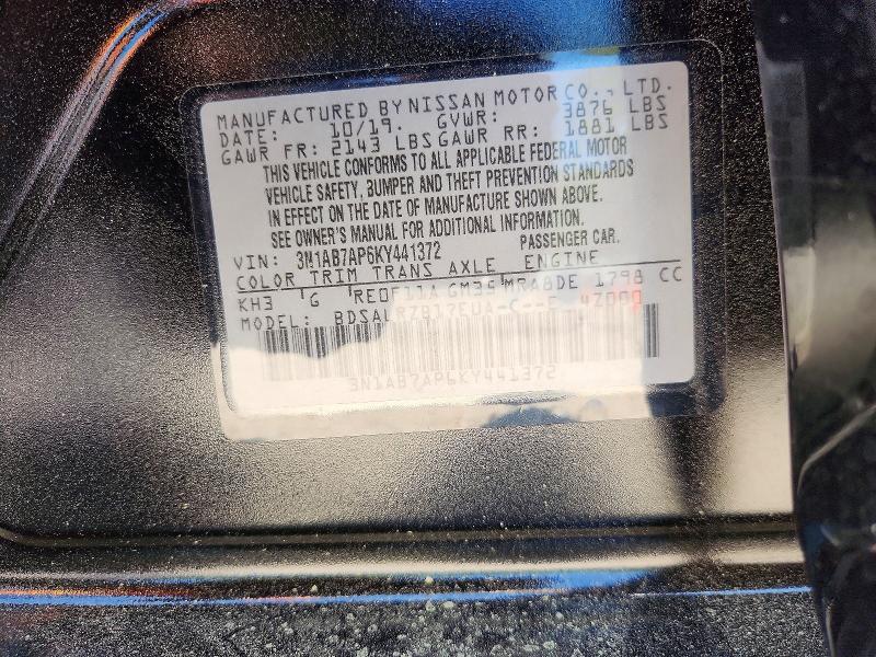 Продажа на аукционе авто 2019 Nissan Sentra, vin: 3N1AB7AP6KY441372, номер лота: 49914356