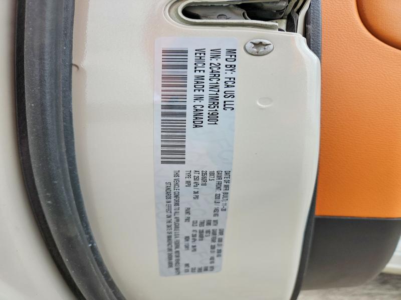 50088926 :رقم المزاد ، 2C4RC1N71MR519001 vin ، 2021 Chrysler Pacifica مزاد بيع