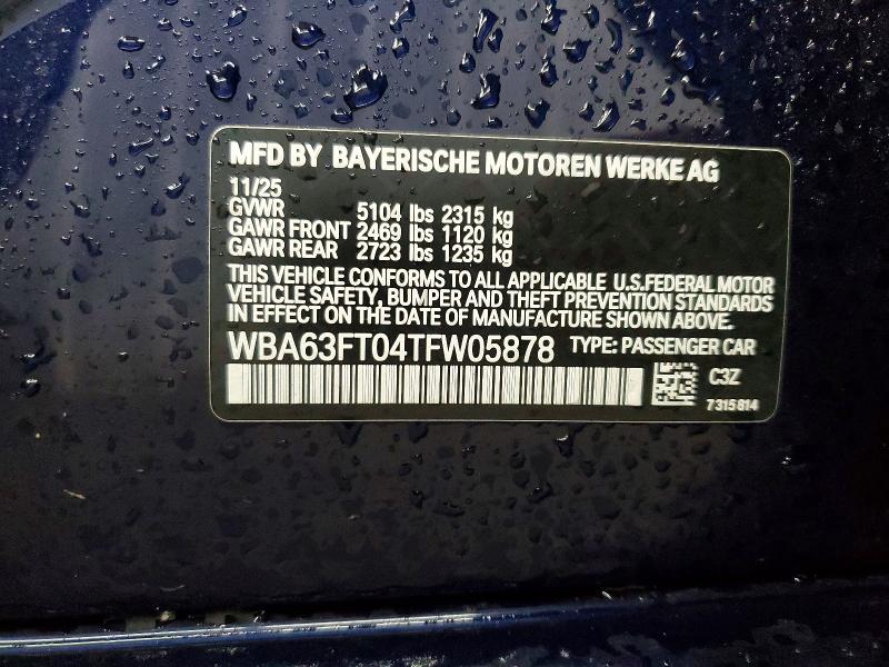 Продаж на аукціоні авто 2026 Bmw M340xi, vin: WBA63FT04TFW05878, номер лоту: 48359666