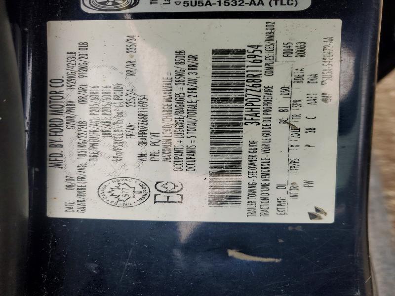 Aukcja sprzedaży 2008 Ford Fusion, vin: 3FAHP07Z68R116954, numer aukcji: 48425686