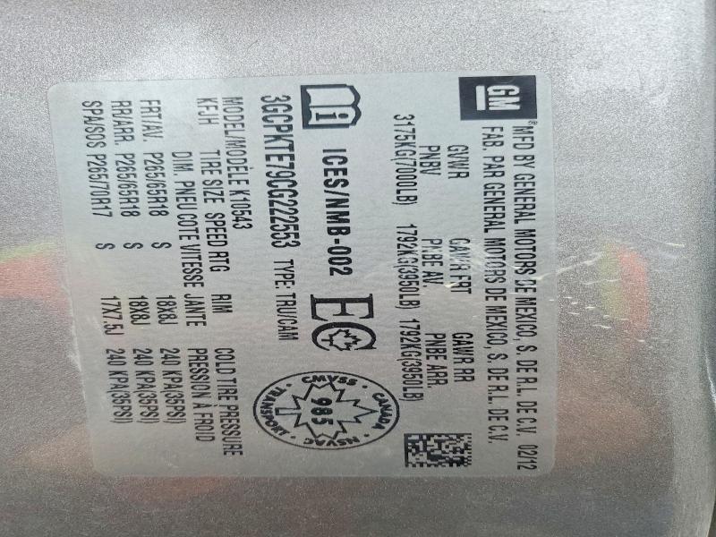 2012 Chevrolet Silverado მანქანა იყიდება აუქციონზე, vin: 3GCPKTE79CG222553, აუქციონის ნომერი: 51992826