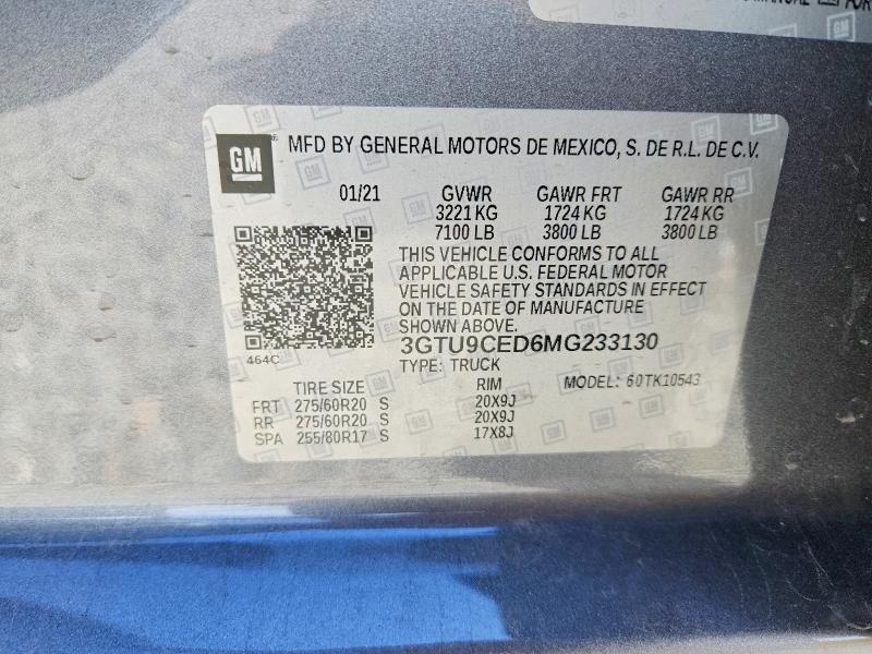 Продажа на аукционе авто 2021 Gmc Sierra, vin: 3GTU9CED6MG233130, номер лота: 48864046