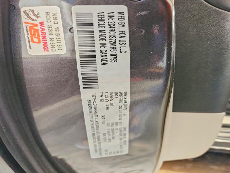 48705076 :رقم المزاد ، 2C4RC1S72MR510795 vin ، 2021 Chrysler Pacifica مزاد بيع