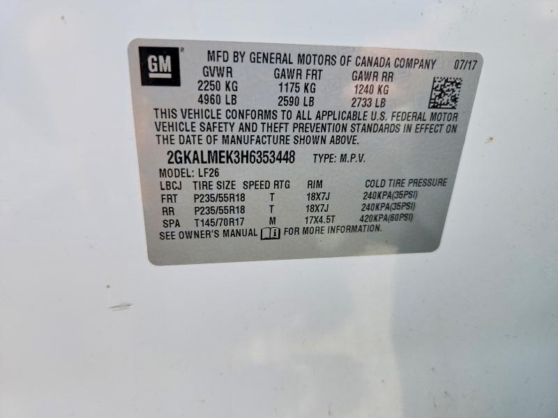 Продаж на аукціоні авто 2017 Gmc Terrain, vin: 2GKALMEK3H6353448, номер лоту: 51434556