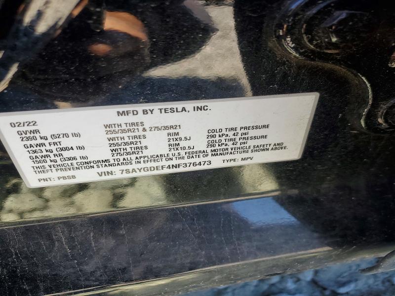 Aukcja sprzedaży 2022 Tesla Model Y, vin: 7SAYGDEF4NF376473, numer aukcji: 51466086