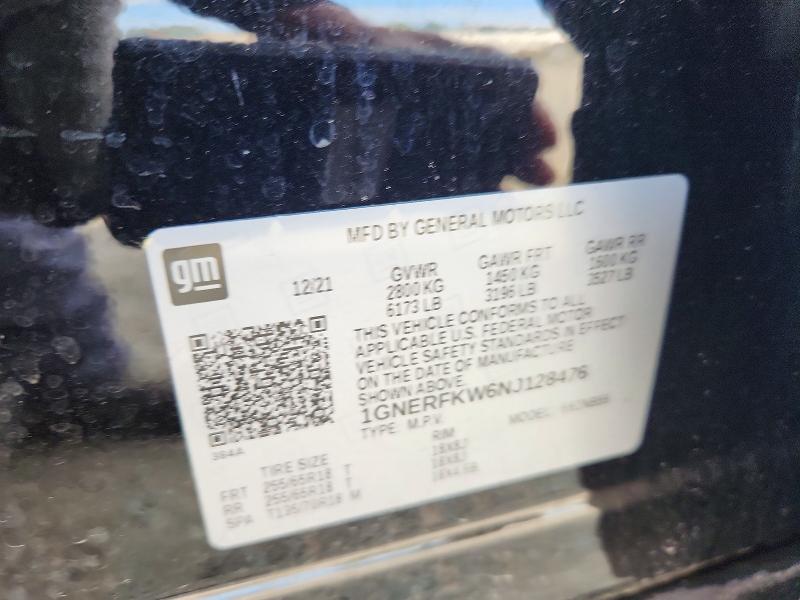 50969886 :رقم المزاد ، 1GNERFKW6NJ128476 vin ، 2022 Chevrolet Traverse مزاد بيع