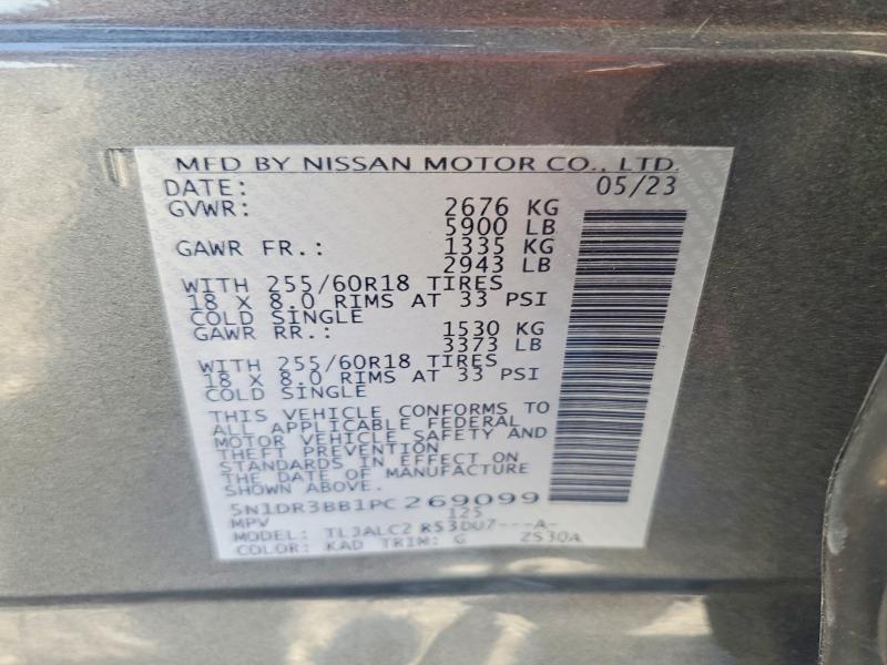 49930446 :رقم المزاد ، 5N1DR3BB1PC269099 vin ، 2023 Nissan Pathfinder مزاد بيع