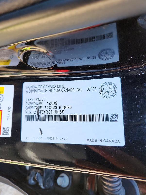 Продажа на аукционе авто 2026 Honda Civic, vin: 2HGFE4F88TH001687, номер лота: 49744926
