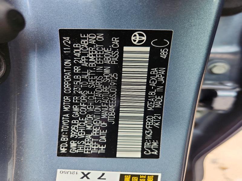 Продажа на аукционе авто 2025 Toyota Corolla, vin: JTDB4MEE6SJ019125, номер лота: 48926616
