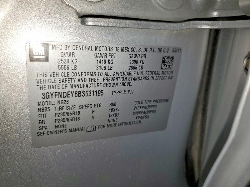 Aukcja sprzedaży 2011 Cadillac Srx, vin: 3GYFNDEY6BS631195, numer aukcji: 50641276