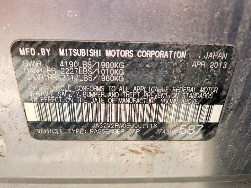 Aukcja sprzedaży 2014 Mitsubishi Lancer, vin: JA32V2FW0EU001116, numer aukcji: 49533886