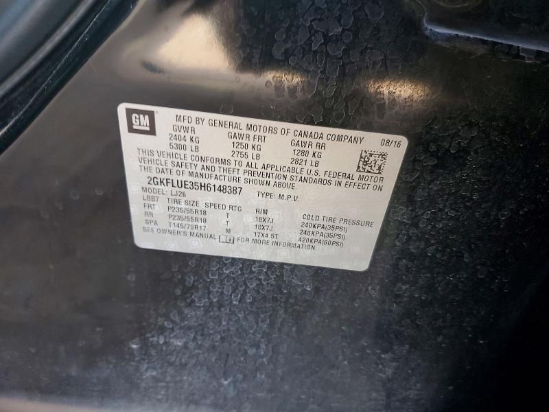 Aukcja sprzedaży 2017 Gmc Terrain, vin: 2GKFLUE35H6148387, numer aukcji: 49730526