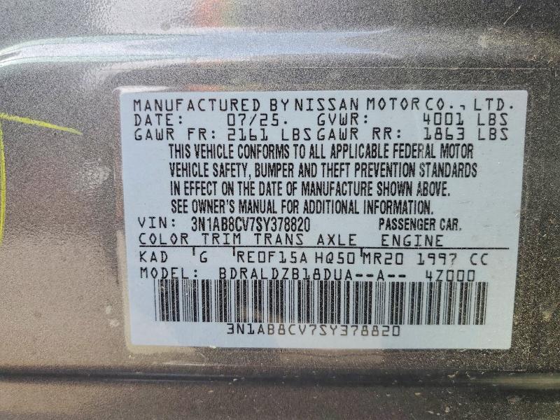48457086 :رقم المزاد ، 3N1AB8CV7SY378820 vin ، 2025 Nissan Sentra مزاد بيع