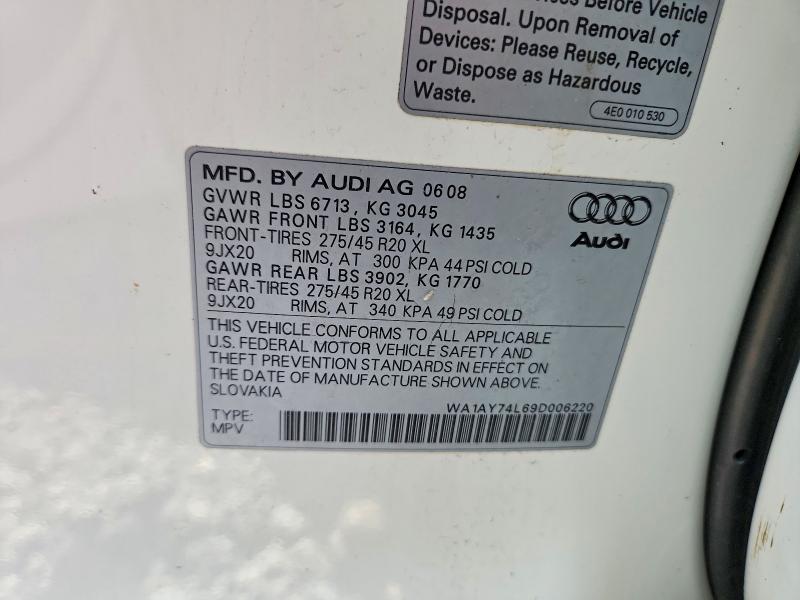 Aukcja sprzedaży 2009 Audi Q7, vin: WA1AY74L69D006220, numer aukcji: 50266346