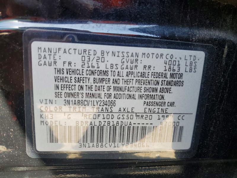 50135206 :رقم المزاد ، 3N1AB8CV1LY234066 vin ، 2020 Nissan Sentra مزاد بيع