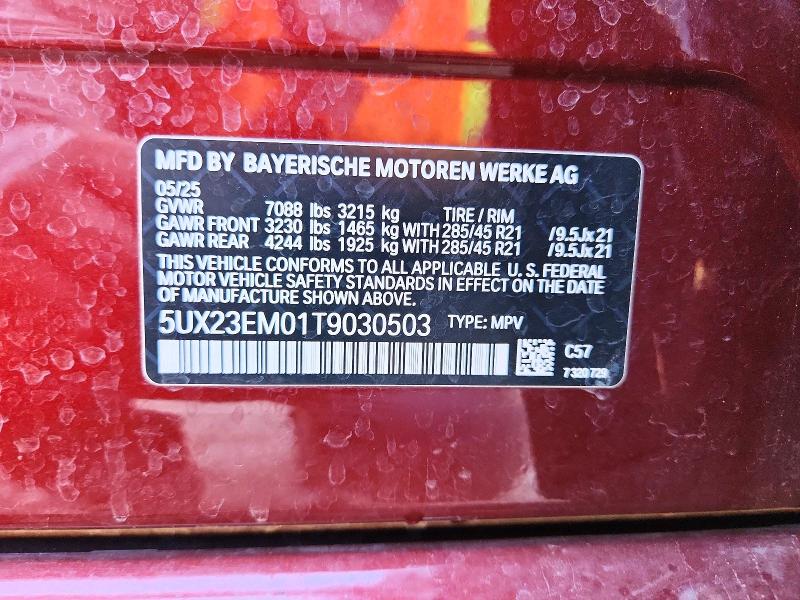 50488066 :رقم المزاد ، 5UX23EM01T9030503 vin ، 2026 Bmw X7 مزاد بيع