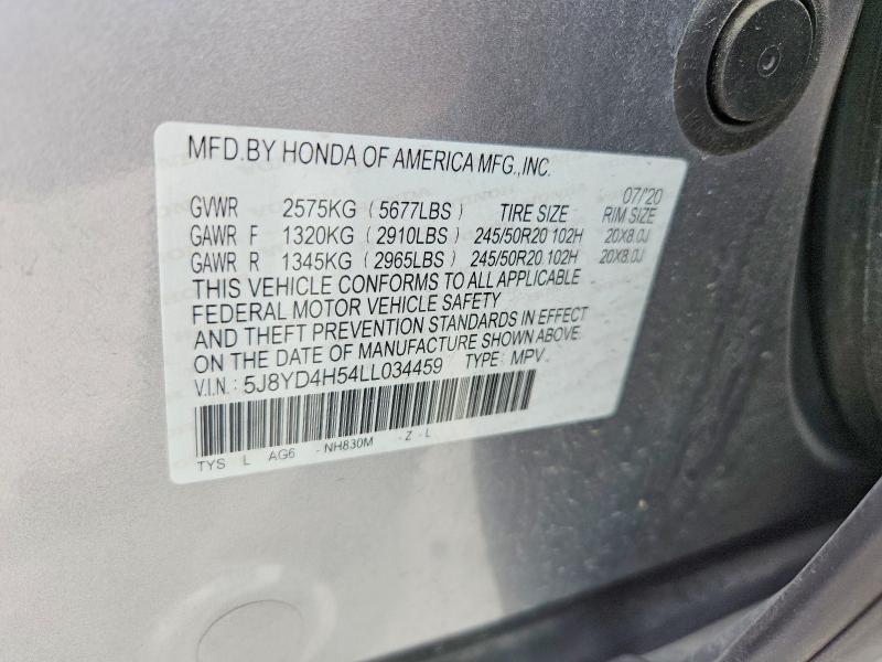Продаж на аукціоні авто 2020 Acura Mdx, vin: 5J8YD4H54LL034459, номер лоту: 50310686