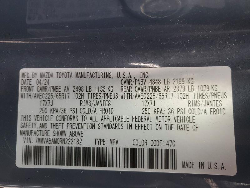 48053356 :رقم المزاد ، 7MMVABAM0RN222182 vin ، 2024 Mazda Cx-50 مزاد بيع