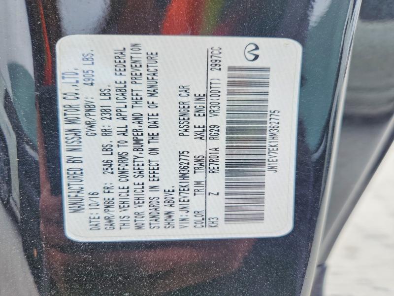 Aukcja sprzedaży 2017 Infiniti Q60, vin: JN1EV7EK1HM362775, numer aukcji: 48058756