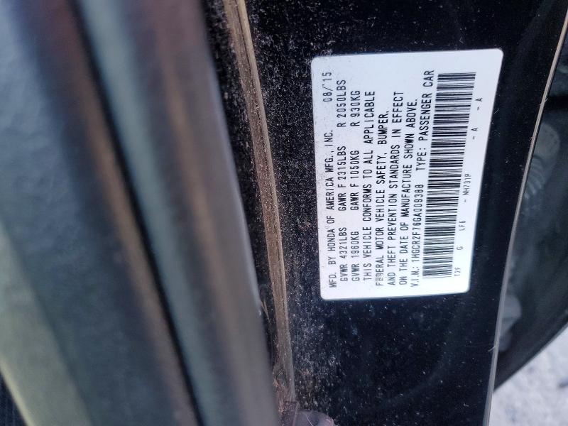 52007466 :رقم المزاد ، 1HGCR2F76GA009388 vin ، 2016 Honda Accord مزاد بيع