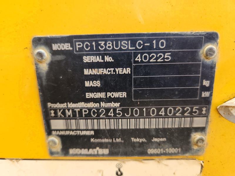 50598056 :رقم المزاد ، KMTPC245J01040225 vin ، 2014 Komatsu Pc138uslc مزاد بيع