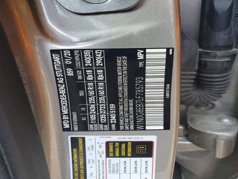 Продаж на аукціоні авто 2020 Mercedes-benz Glc, vin: W1N0G8EB7LF785793, номер лоту: 49864396
