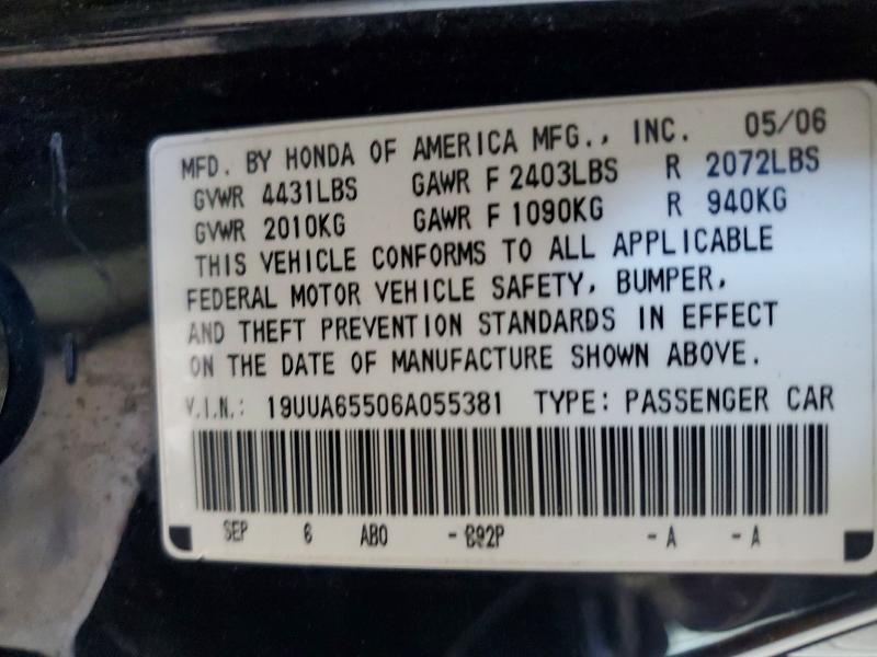 Продажа на аукционе авто 2006 Acura 3.2tl, vin: 19UUA65506A055381, номер лота: 50511916