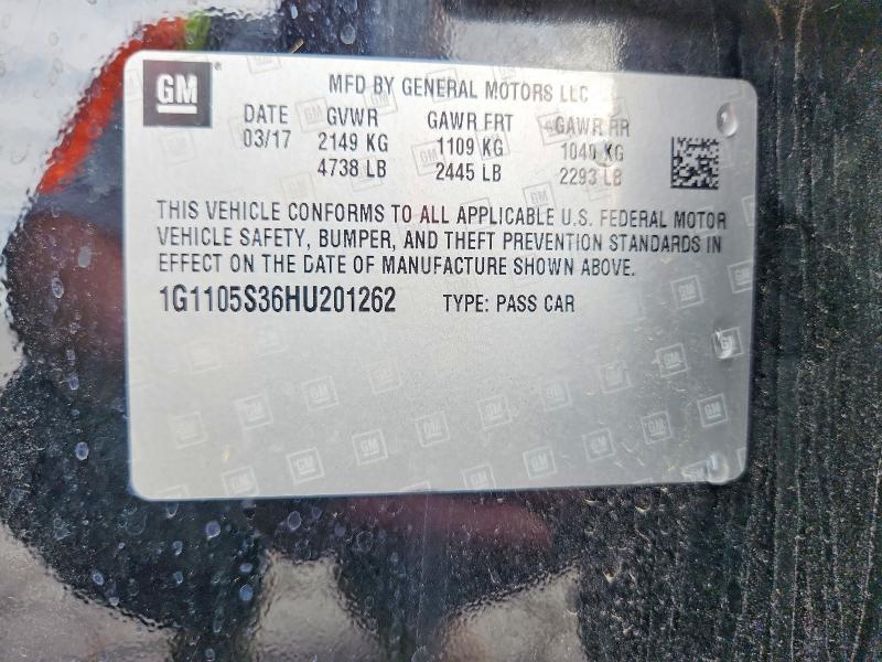 Продаж на аукціоні авто 2017 Chevrolet Impala, vin: 1G1105S36HU201262, номер лоту: 50082726