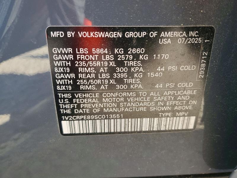 50651936 :رقم المزاد ، 1V2CRPE89SC013551 vin ، 2025 Volkswagen Id.4 مزاد بيع