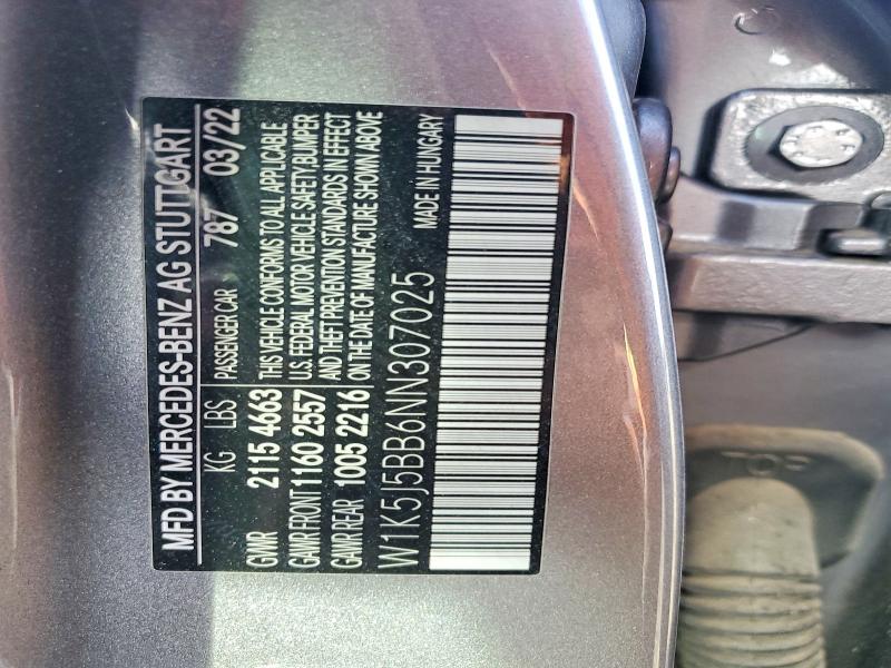 Aukcja sprzedaży 2022 Mercedes-benz Cla, vin: W1K5J5BB6NN307025, numer aukcji: 79043515