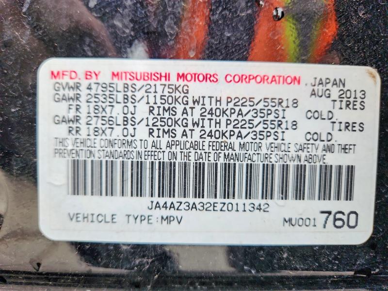 Продажа на аукционе авто 2014 Mitsubishi Outlander, vin: JA4AZ3A32EZ011342, номер лота: 49882986