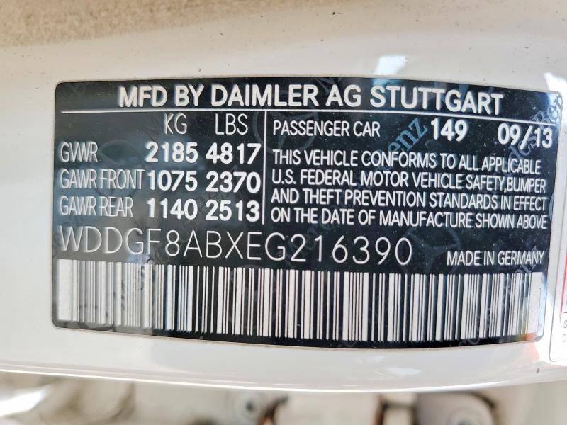 Aukcja sprzedaży 2014 Mercedes-benz C, vin: WDDGF8ABXEG216390, numer aukcji: 51002866