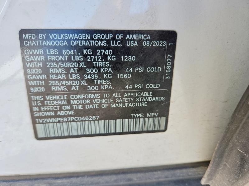 48452096 :رقم المزاد ، 1V2WNPE87PC046287 vin ، 2023 Volkswagen Id.4 مزاد بيع