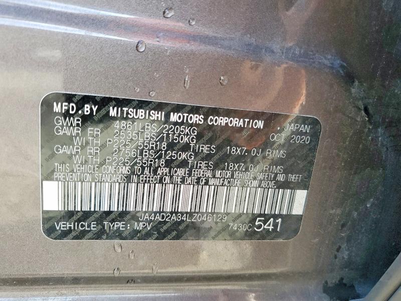 Продаж на аукціоні авто 2020 Mitsubishi Outlander, vin: JA4AD2A34LZ046129, номер лоту: 48481876