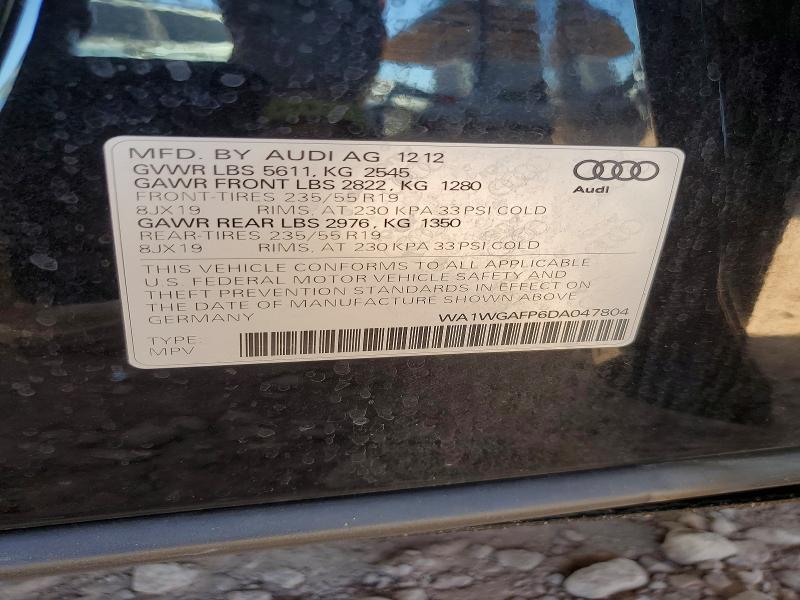 Продаж на аукціоні авто 2013 Audi Q5, vin: WA1WGAFP6DA047804, номер лоту: 50141926