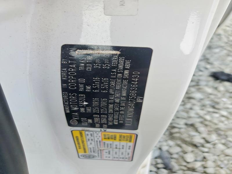 2011 Kia Sedona მანქანა იყიდება აუქციონზე, vin: KNDMG4C75B6364430, აუქციონის ნომერი: 48262956