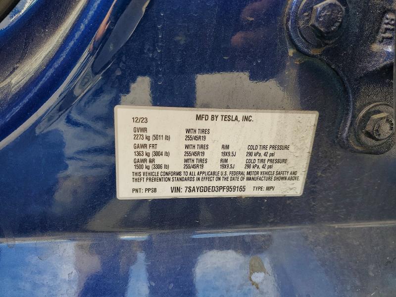 Продаж на аукціоні авто 2023 Tesla Model Y, vin: 7SAYGDED3PF959165, номер лоту: 49276916