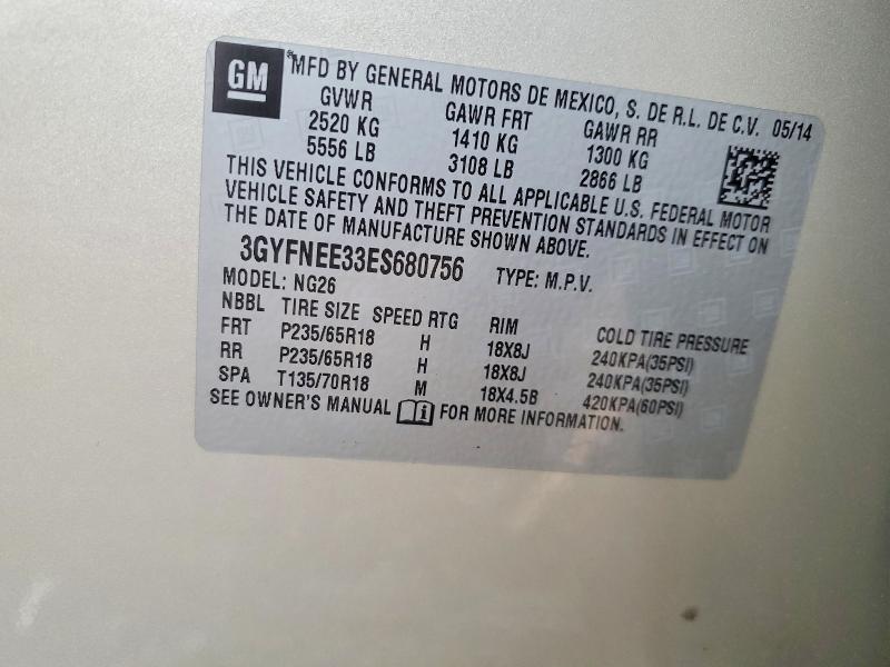 Продажа на аукционе авто 2014 Cadillac Srx, vin: 3GYFNEE33ES680756, номер лота: 50728346