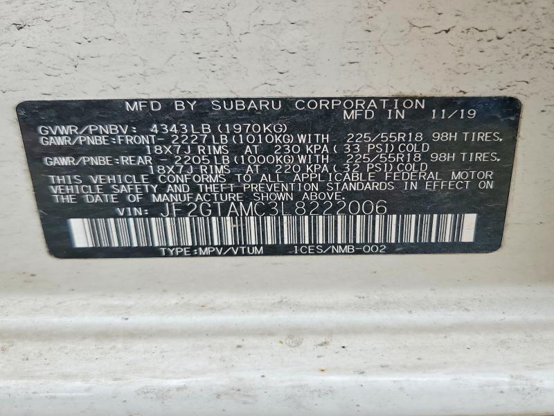 Продажа на аукционе авто 2020 Subaru Crosstrek, vin: JF2GTAMC3L8222006, номер лота: 49990626