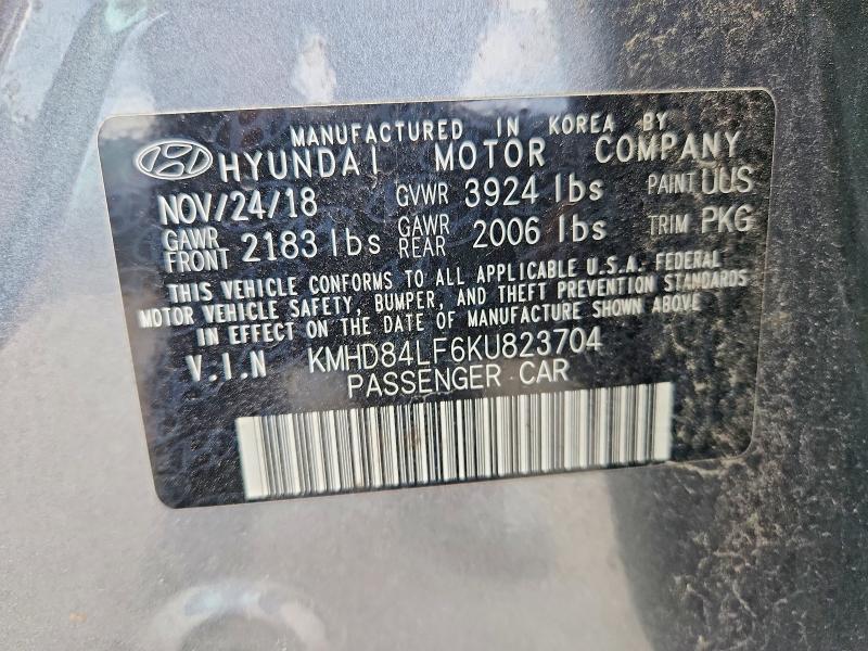 Продажа на аукционе авто 2019 Hyundai Elantra, vin: KMHD84LF6KU823704, номер лота: 49881506