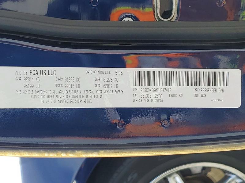 50331036 :رقم المزاد ، 2C3CDXBG0FH847419 vin ، 2015 Dodge Charger مزاد بيع