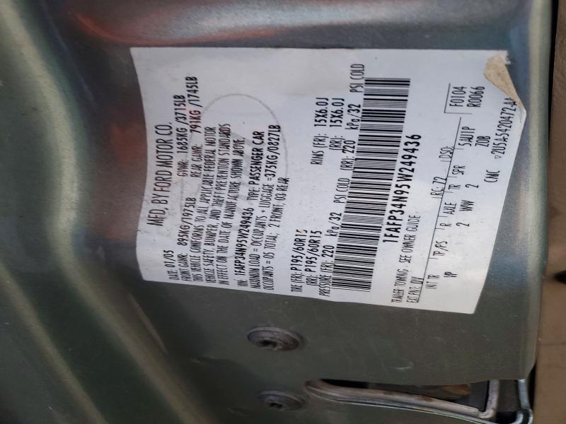 48671106 :رقم المزاد ، 1FAFP34N95W249436 vin ، 2005 Ford Focus مزاد بيع