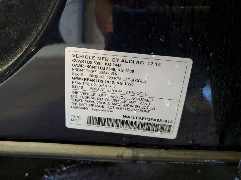 Aukcja sprzedaży 2015 Audi Q5, vin: WA1LFAFP3FA083913, numer aukcji: 49720916