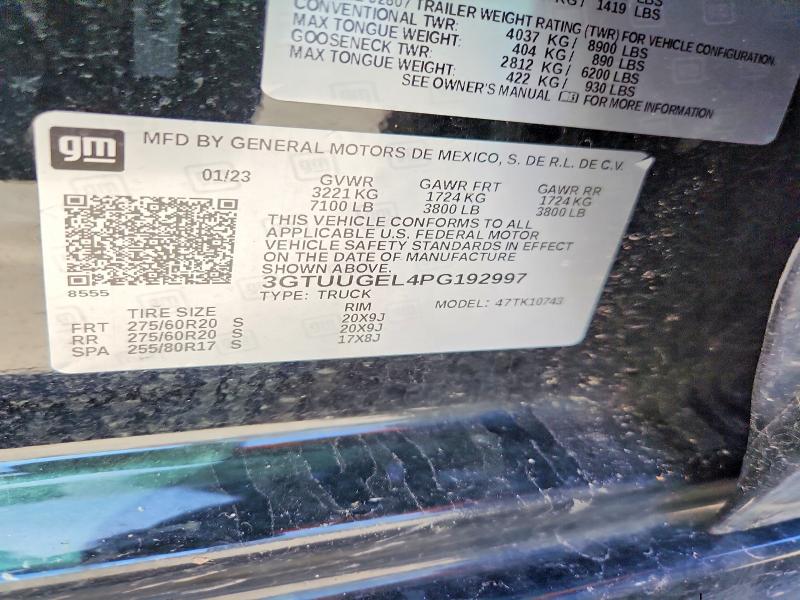 Продаж на аукціоні авто 2023 Gmc Sierra, vin: 3GTUUGEL4PG192997, номер лоту: 51248246