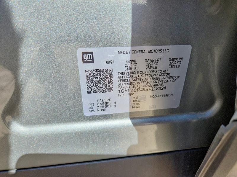 2025 Cadillac Xt4 მანქანა იყიდება აუქციონზე, vin: 1GYFZCR49SF118324, აუქციონის ნომერი: 49510446