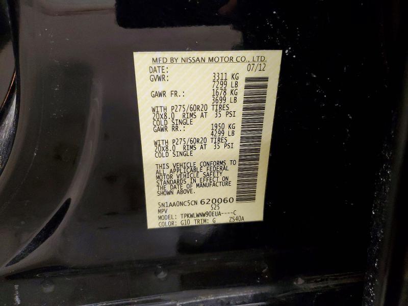 Aukcja sprzedaży 2012 Nissan Armada, vin: 5N1AA0NC5CN620060, numer aukcji: 50469666