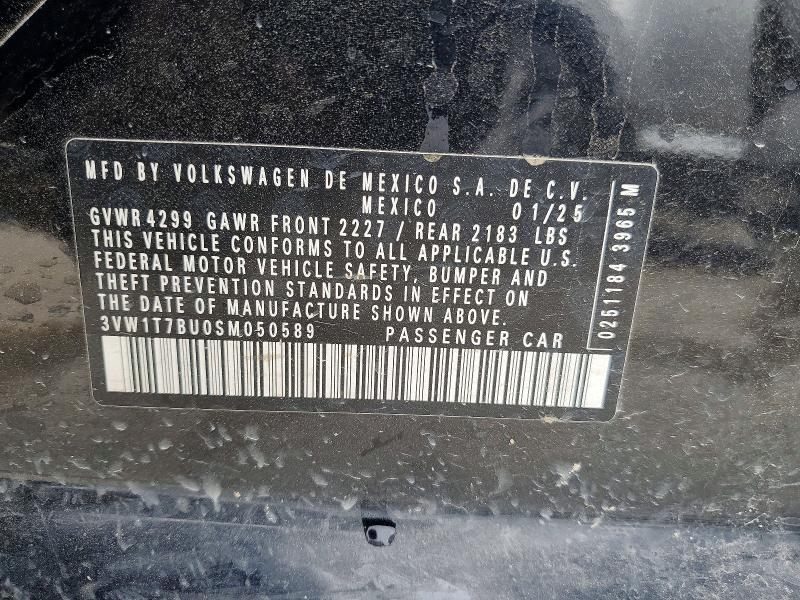 2025 Volkswagen Jetta მანქანა იყიდება აუქციონზე, vin: 3VW1T7BU0SM050589, აუქციონის ნომერი: 47998056