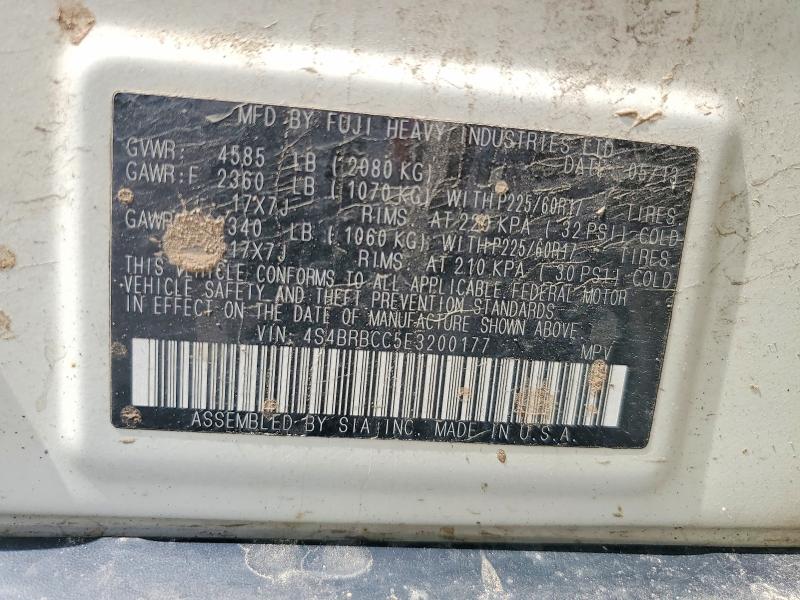 2014 Subaru Outback მანქანა იყიდება აუქციონზე, vin: 4S4BRBCC5E3200177, აუქციონის ნომერი: 49923006
